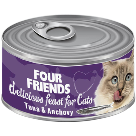 FourFriends - Katt Adult Tuna & Anchovy 85g i boks - Katt - Kattefôr & kattemat - Våtfôr og våtmat - ZOO.no
