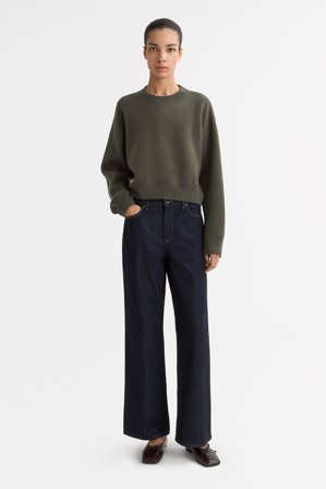 Soft Goat - Double faced crewneck - Women cashmere sweater - S - Olive