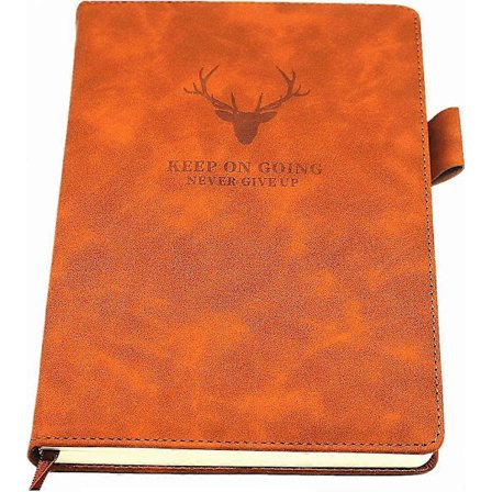 A5 Notesbog - Executive notesbøger med hårdt omslag og tykt kvalitetspapir, college notesbog med linjer, 21x14,7 cm, 360 sider (Brun)