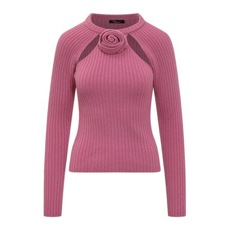 Blumarine Round-neck Strik Pink, Dame Striktrøjer