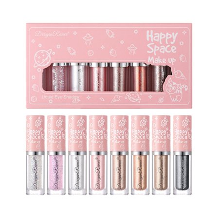 8 st Ögonskuggset Metallisk Skimmer Glitter Flytande Ögonskugga Ögonkosmetika