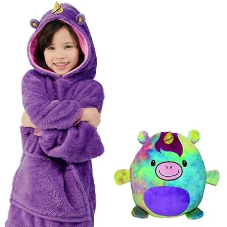 Mjuka Barn Pojke Husdjur Teddy Bear Nattkläder Varm Luvtröja Filt