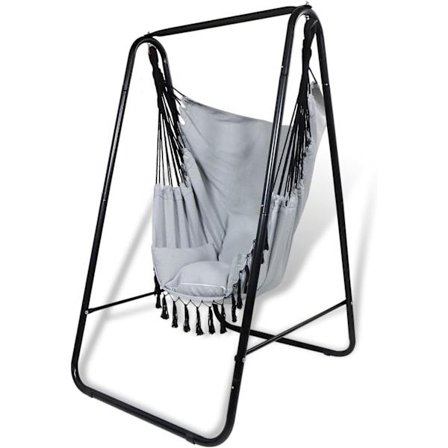 Hängande stol Trädgårdshängande fåtölj för inomhus och utomhus,112x40cm, blå