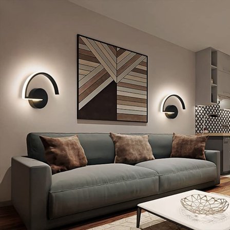 8W LED-vägglampa inomhus, kreativ svart bokstavsformad vägglampa 3000K varmvit modern metallvägglampa för sovrum vardagsrum trappor korridor