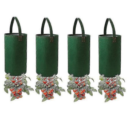 4 stk. Have Upside Down Tomat Plantekasse Jordbær Dyrkningsposer Hængende Plantekasse Have Dyrkningspose