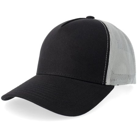 Equip - Schwarz trucker Cap - Blank Black/Light Grey A-frame Trucker @ Hatstore