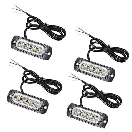 4st 4 LED bärnstensfärgade varningsljus 12V 24V orange grill haveri blinkande [DB]