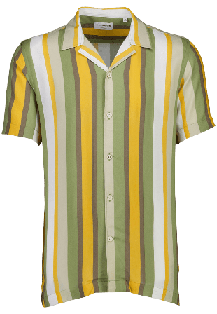 Lindbergh Bold Stripe Viscose Shirt S/S Skjortor Herr Orange S