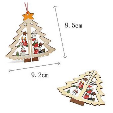 3 kpl Puinen Sisustus Ripustuskoriste Joulukoriste Joulukuusen Koristelu Riipuskoriste