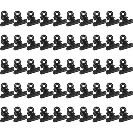 50 kpl Suljetut Metalliset Paperiliittimet Vahva Jousitoiminen Mustat Bulldog-Liittimet 22mm Metalliset Paperiliittimet Pienet Paperiliittimet Liitin 
