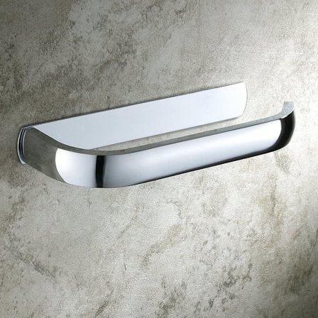 Moderne toiletrulleholder til vægmontering, messing, kromfinish (messing)
