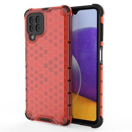 Honeycomb Case pansredeksel med TPU støtfanger for Samsung Galaxy A22 4G rød