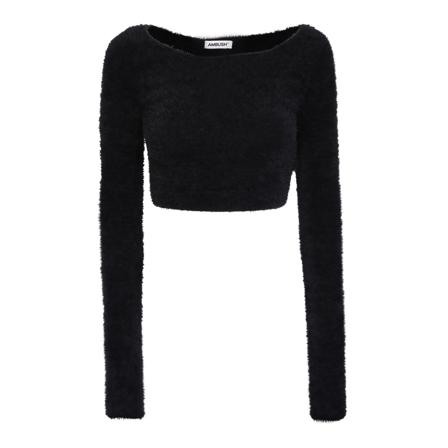 Ambush, Round-neck Knitwear Zwart, Dames, Maat:M