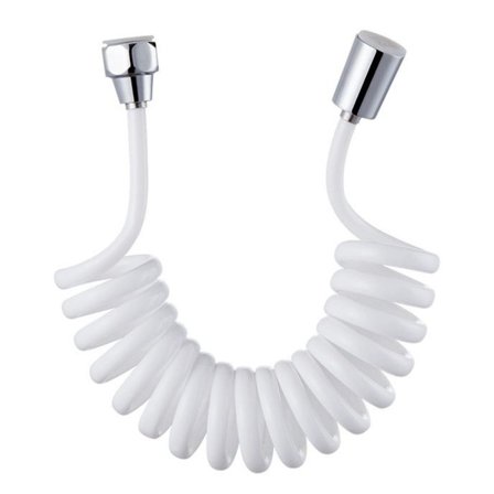 Fjedrende brusebadsslange, fleksibel brusebadsslange, til vand hvid