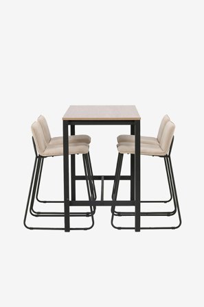 Venture Home - Barsæt Camden med 4 barstole Bisbee - Brun - Spisegrupper - Fra Homeroom