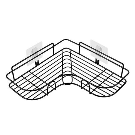 Smijernhylle, veggmontert uten hull, baderomsoppbevaringshylle (lang svart)