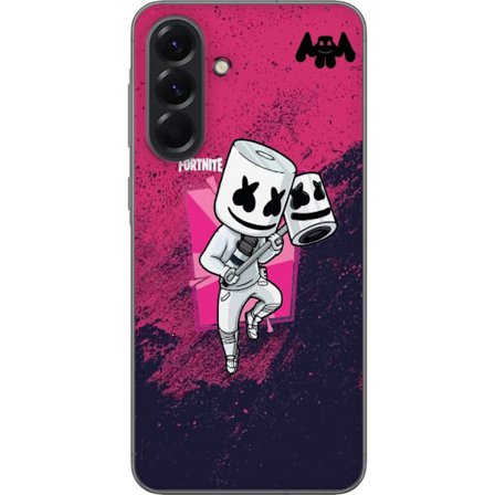 Yhteensopiva Puhelinkuori Samsung Galaxy A56 Fortnite Marshmello hahmo valkea puku vaaleanpunainen taustakuva Fortnite DJ pelisuunnittelu suosittu tyy