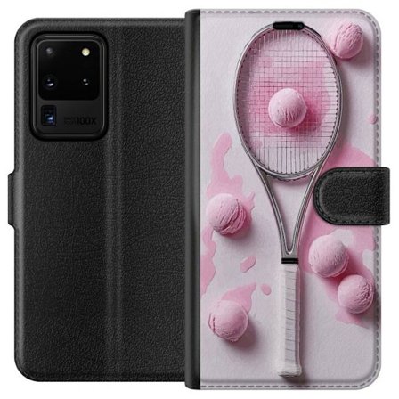 Kompatibel Tegnebogsetui til Samsung Samsung Galaxy S20 Ultra Rosa glaskugler og tennisketsjer i et kreativt stillbillede med legende popfølelse og m