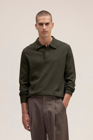 NN07 Emerson Polo male Green Certified Wool