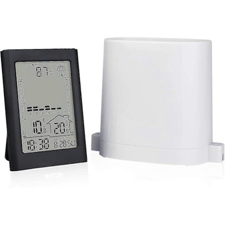 Trådløs regnmålerstasjon - Regnmåler værstasjon - Innendørs/utendørs termometer - Digital skjerm