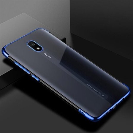 Clear Color Case Gel TPU Galvanisering ramme deksel for Xiaomi Redmi 8A blå