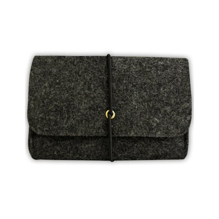 Mini veske i myk filt for oppbevaring av ladere til reise USB-datakabelmus