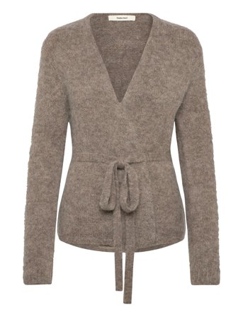 Slfgabella Ls Knit Belt Cardigan Beige Selected