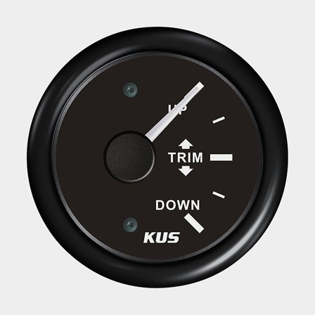 Trimmit mittari KUS, huurtumaton, Ø52 mm, 12 V / 24 V, moottoriliitäntä, musta, oikea, Mercurylle