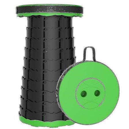 Udendørs Foldbar Teleskopisk Skammel, Bærbar Justerbar Skammel til Fiskeri - Græsgrøn