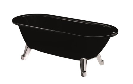 Gustavsberg GB2063685601 Badekar svart, forkrommet bunnventil 1680x730 mm, Baderom