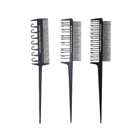 Ny, egnet hårfargepensel, fargekam, svart stripekam, hårfargepensel, kam, stripekam, børste for farging av hår