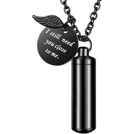 Cylinder urne halskæde Ashes Cremation smykker nøglering