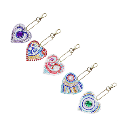 2/3/5 St Diy Rhinestone Nyckelringar Hjärta Insekt Girl Frukt
