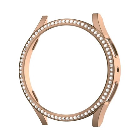 Kompatibel med Samsung Galaxy Watch 6 5 4 40 mm skal PC enkelrads diamantbelagd glänsande skydd Rose gold Galaxy Watch6 40mm