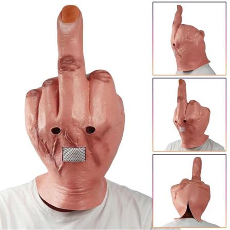 Nyhet Halloween Mask Skrämmande Föraktar långfinger