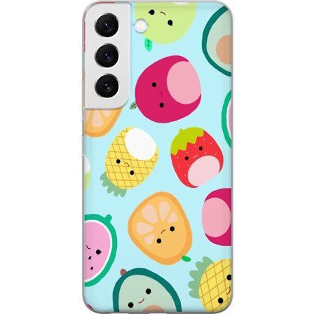 Kompatibelt Mobildeksel til Samsung Galaxy S22+ 5G Mønster av kawaii-frukter som jordbær sitron ananas og avocado på lyseblå bakgrunn