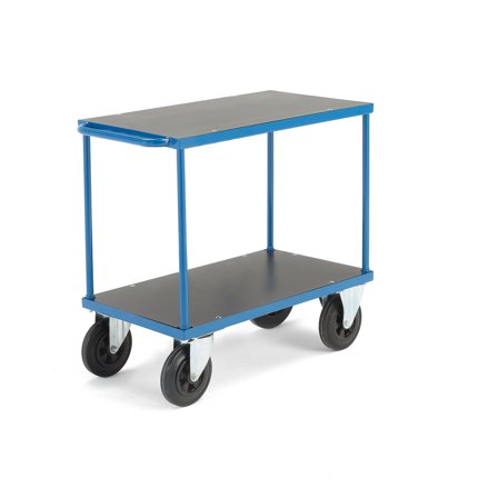 Table trolley TRANSFER, 900x500 mm, rubber wheels, with brakes