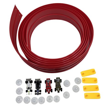 Allsidige racerbaneleker for barn: En 4,8 meter lang fleksibel racerbilrampebane med sugekopper - en bærbar racerbane som fungerer med 1/