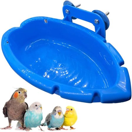Blå Fuglebur Dusch Skål Papegøje Feeder Bad Dusch Papegøje Badr