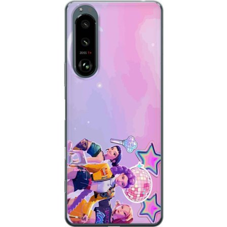 Kompatibelt Mobildeksel til Sony Xperia 5 III Futuristiske popidoler i neonfarger med discoelementer, stjerner og pastellfarget romhimmel.