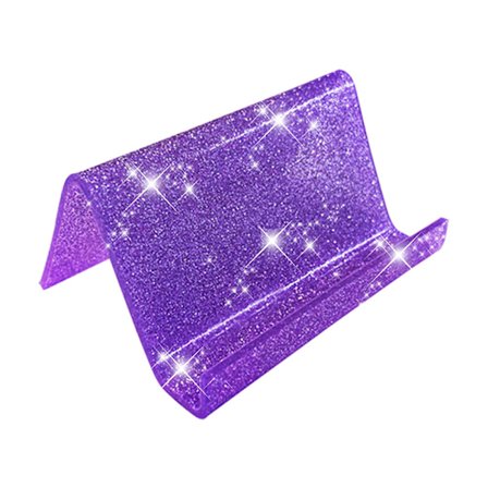 Visittkortholder for skrivebord i glitterakryl, glansfullt stativ for visittkort