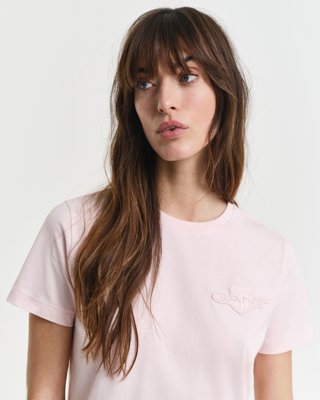 GANT - Tonal Shield T-skjorte til dame salmon