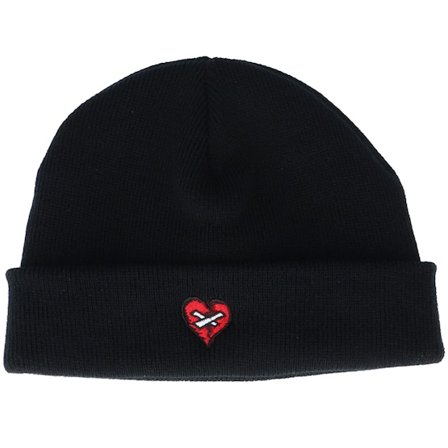 Iconic - Noir shortbeanie Bonnet - Tiny Broken Mended Heart Black Short Beanie @ Hatstore