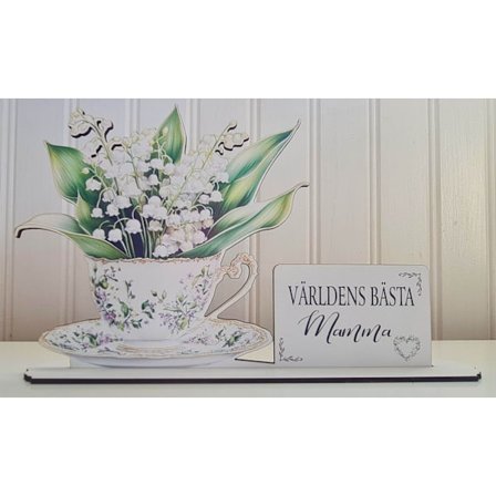 Världens bästa Mamma – Present med Liljekonvalj i Tekopp