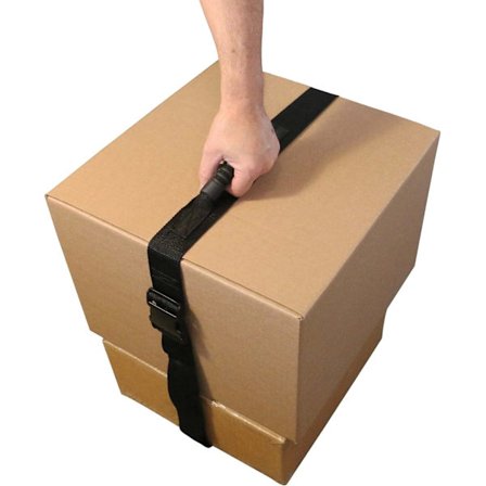 Skulderbærestropp med krok og håndtak for enkel løfting. Flytt, løft, transporter og sikr tunge gjenstander