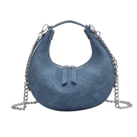 Håndveske i skinn Half Moon Vesker BLÅ