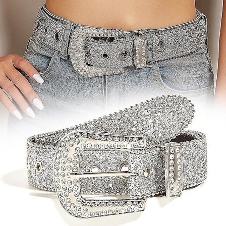 Funklende Rhinestone Bælte til Kvinder - Glitrende Damebælter