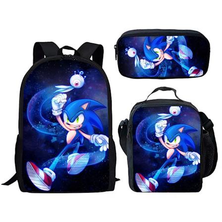 Uusi Sonic lasten koululaukku animoitu 3d-tulostettu reppu Sonic lasten reppu kolmessa sarjassa Y #42