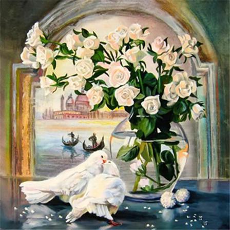 Full 5d Diy Diamond Painting Cross Stitch Love Duvor Mosaic Brod Som På Bilden 1 25x25cm