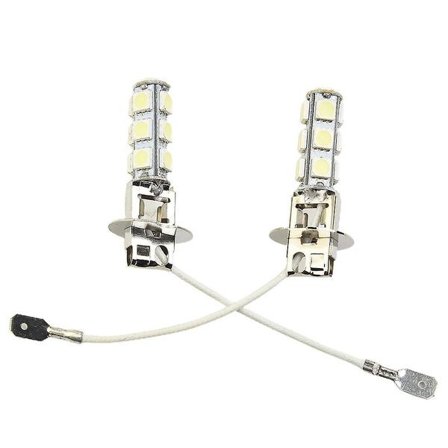 2 stk. H3 LED 6V Bilpærer Tågelygter DRL Kørelys Lommelygte Udskiftnings LED-pærer Superlys 6500k Hvid